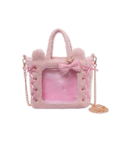 WEGO/耳付きレースアップミニぬいショルダー（トートバッグ）｜WEGO