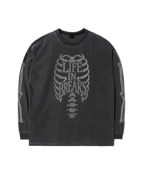 QT8 GARMENTS(キューティーエイトガーメント)の「LB Life Bones Washed Long Sleeve (Charcoal)(Tシャツ/カットソー・メンズ・その他・MEDIUM/LARGE/X-LARGE)」の2枚目の写真