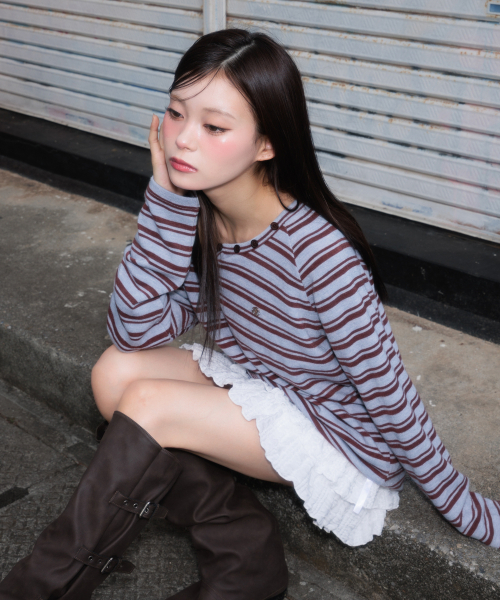 ROSEFRANTZ（ロゼフランツ）の「Stripe Button Long Sleeve [Blue]（Tシャツ/カットソー・レディース・ブルー・OS）」の18枚目の写真