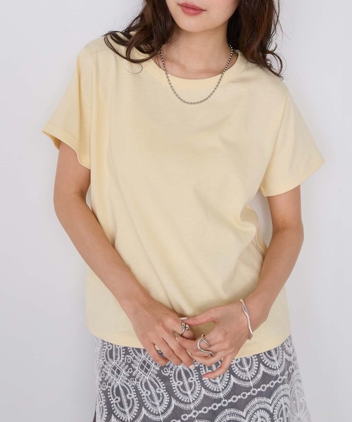 forksy.(フォルクシー)の「【forksy.】レイヤード クルーネック コンパクトTシャツ 2枚セット / UVカット・汗ジミ防止(Tシャツ/カットソー・レディース・イエロー系/ネイビー系/グレー系/ホワイト系/ピンク系・FREE)」の9枚目の写真