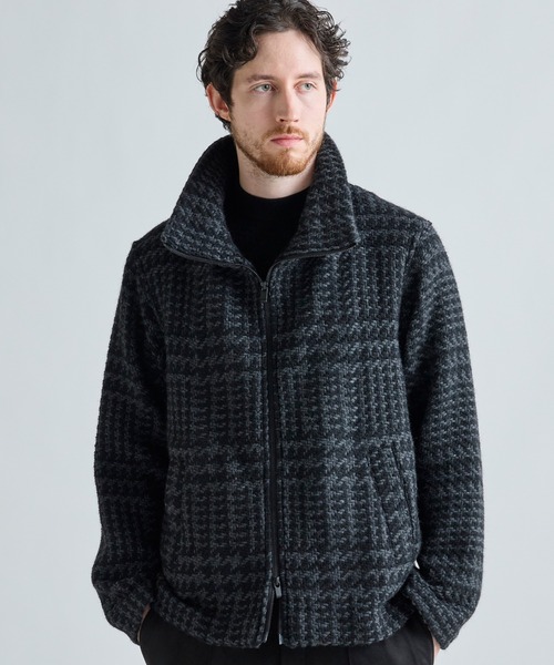 MEN'S BIGI(メンズビギ)の「《John Braniganコラボ》スタンドカラーニットブルゾン(ブルゾン・メンズ・ブラック/ブラウン・02/03)」の2枚目の写真