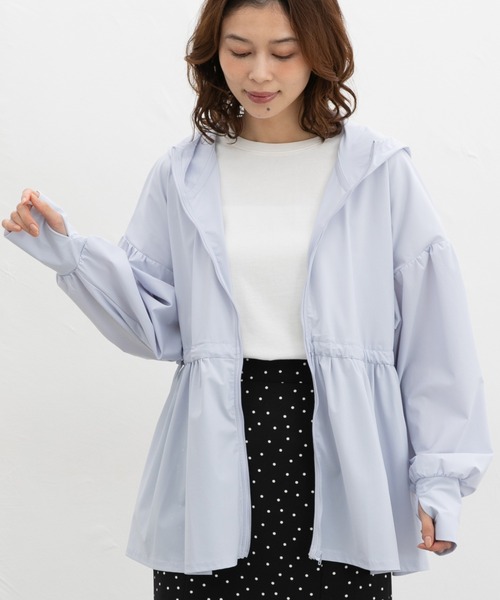 Honeys（ハニーズ）の「【接触冷感・ＵＶカット・ハニさら】ＵＶカットパーカー（パーカー・レディース・ピンク/ブラック/サックスブルー/アイボリー・S/M/LL/L）」の15枚目の写真