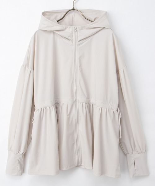 Honeys（ハニーズ）の「【接触冷感・ＵＶカット・ハニさら】ＵＶカットパーカー（パーカー・レディース・ピンク/ブラック/サックスブルー/アイボリー・S/M/LL/L）」の21枚目の写真