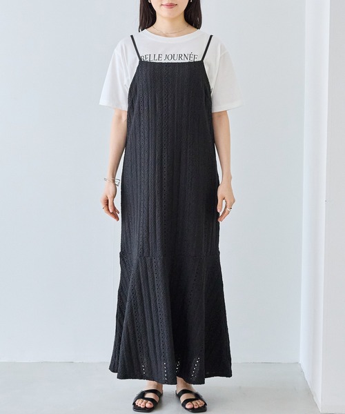 LAVEANGE(ラビアンジェ)の「カットレースキャミワンピース(ワンピース・レディース・ブラック/オフホワイト・5L/4L/3L/LL/M)」の15枚目の写真