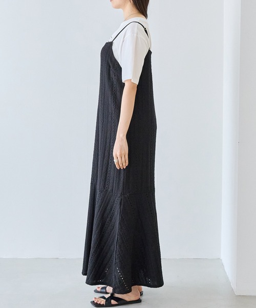 LAVEANGE(ラビアンジェ)の「カットレースキャミワンピース(ワンピース・レディース・ブラック/オフホワイト・5L/4L/3L/LL/M)」の14枚目の写真