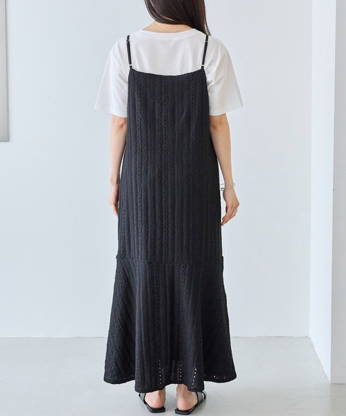 LAVEANGE(ラビアンジェ)の「カットレースキャミワンピース(ワンピース・レディース・ブラック/オフホワイト・5L/4L/3L/LL/M)」の13枚目の写真