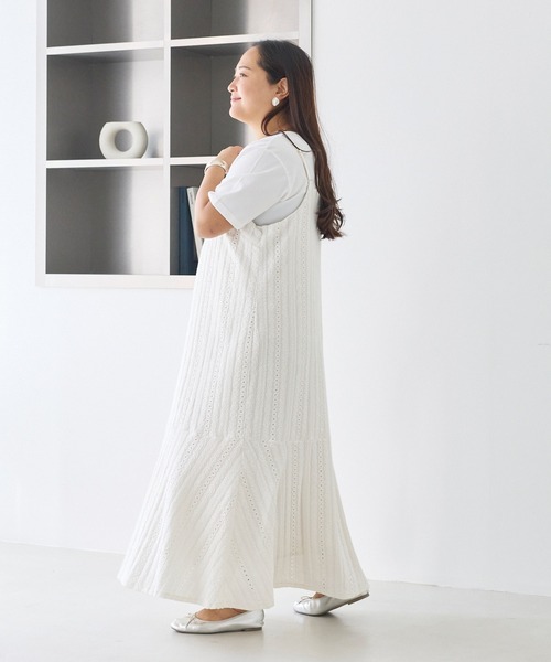 LAVEANGE(ラビアンジェ)の「カットレースキャミワンピース(ワンピース・レディース・ブラック/オフホワイト・5L/4L/3L/LL/M)」の18枚目の写真