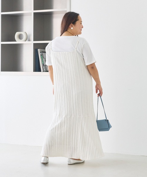 LAVEANGE(ラビアンジェ)の「カットレースキャミワンピース(ワンピース・レディース・ブラック/オフホワイト・5L/4L/3L/LL/M)」の17枚目の写真