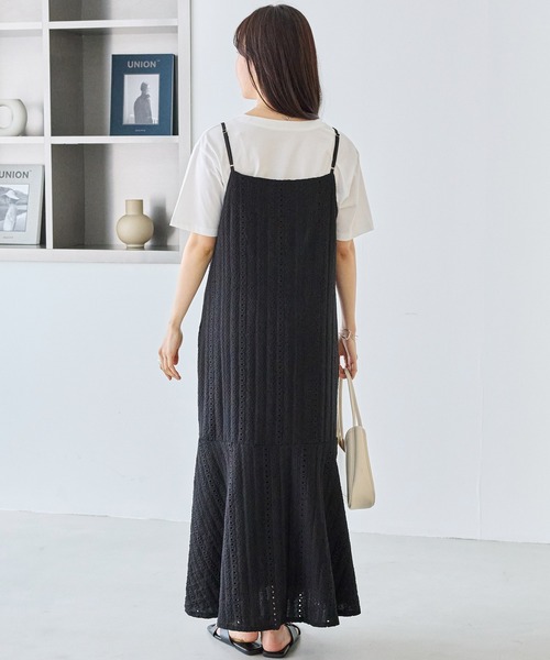 LAVEANGE(ラビアンジェ)の「カットレースキャミワンピース(ワンピース・レディース・ブラック/オフホワイト・5L/4L/3L/LL/M)」の3枚目の写真