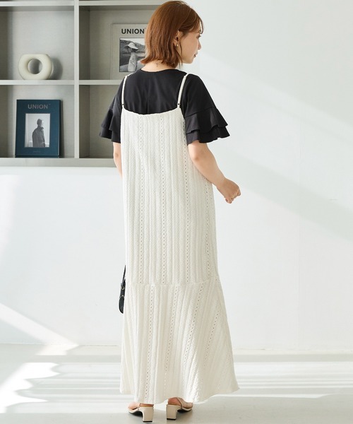 LAVEANGE(ラビアンジェ)の「カットレースキャミワンピース(ワンピース・レディース・ブラック/オフホワイト・5L/4L/3L/LL/M)」の20枚目の写真