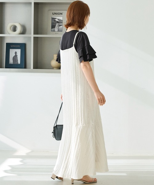 LAVEANGE(ラビアンジェ)の「カットレースキャミワンピース(ワンピース・レディース・ブラック/オフホワイト・5L/4L/3L/LL/M)」の21枚目の写真