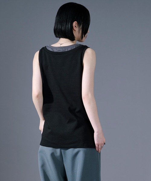 Ellno Loset（エルノロゼット）の「ハイショクレイヤードタンクトップ（タンクトップ・メンズ・ブルーグレー/ブラック・SMALL/LARGE/MEDIUM）」の11枚目の写真