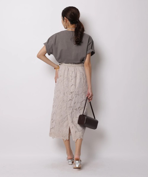 JUSGLITTY（ジャスグリッティー）の「ロゴＴシャツ（Tシャツ/カットソー・レディース・チャコールグレー/ホワイト・2）」の4枚目の写真