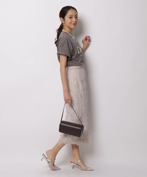 JUSGLITTY（ジャスグリッティー）の「ロゴＴシャツ（Tシャツ/カットソー・レディース・チャコールグレー/ホワイト・2）」の5枚目の写真