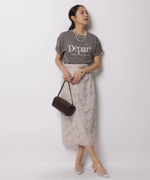 JUSGLITTY（ジャスグリッティー）の「ロゴＴシャツ（Tシャツ/カットソー・レディース・チャコールグレー/ホワイト・2）」の6枚目の写真