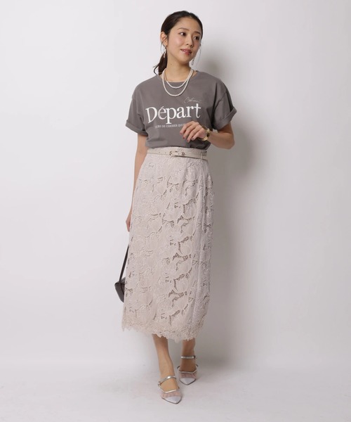 JUSGLITTY（ジャスグリッティー）の「ロゴＴシャツ（Tシャツ/カットソー・レディース・チャコールグレー/ホワイト・2）」の9枚目の写真