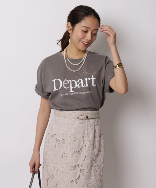 JUSGLITTY（ジャスグリッティー）の「ロゴＴシャツ（Tシャツ/カットソー・レディース・チャコールグレー/ホワイト・2）」の11枚目の写真