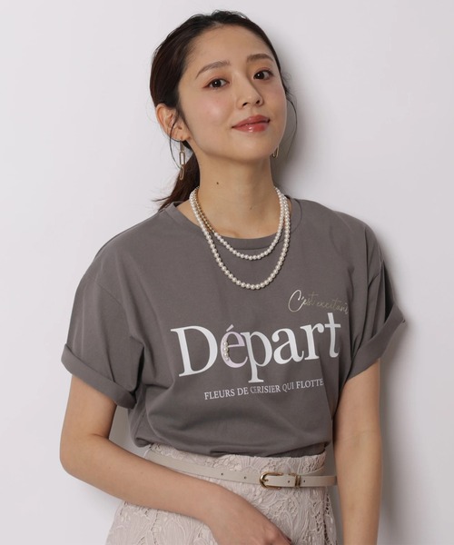JUSGLITTY（ジャスグリッティー）の「ロゴＴシャツ（Tシャツ/カットソー・レディース・チャコールグレー/ホワイト・2）」の12枚目の写真