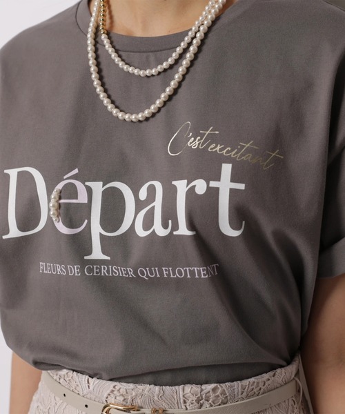 JUSGLITTY（ジャスグリッティー）の「ロゴＴシャツ（Tシャツ/カットソー・レディース・チャコールグレー/ホワイト・2）」の13枚目の写真