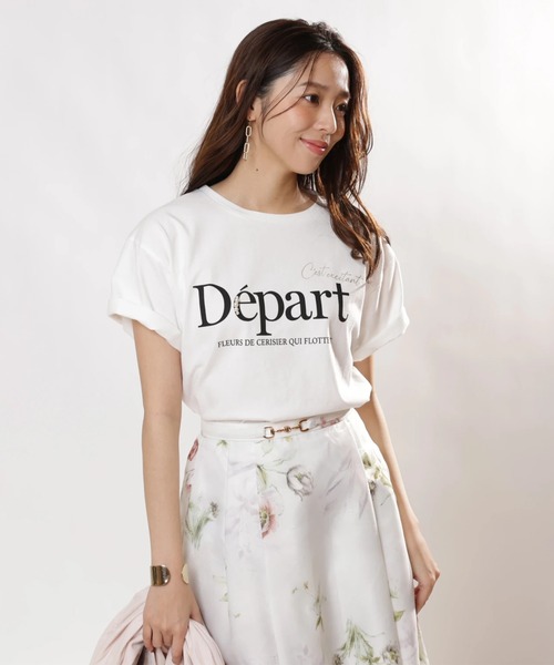 JUSGLITTY（ジャスグリッティー）の「ロゴＴシャツ（Tシャツ/カットソー・レディース・チャコールグレー/ホワイト・2）」の18枚目の写真