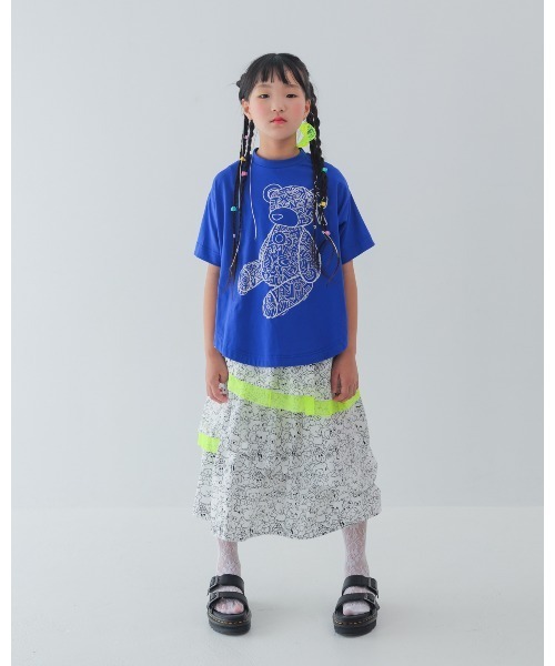 unica（ユニカ）の「もじもじベアーTシャツ（Tシャツ/カットソー・キッズ・チャコール/オフホワイト/ブルー・M/L/XL/S）」の10枚目の写真