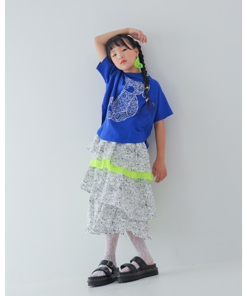 unica（ユニカ）の「もじもじベアーTシャツ（Tシャツ/カットソー・キッズ・チャコール/オフホワイト/ブルー・M/L/XL/S）」の14枚目の写真