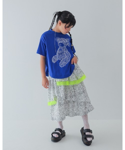 unica（ユニカ）の「もじもじベアーTシャツ（Tシャツ/カットソー・キッズ・チャコール/オフホワイト/ブルー・M/L/XL/S）」の15枚目の写真
