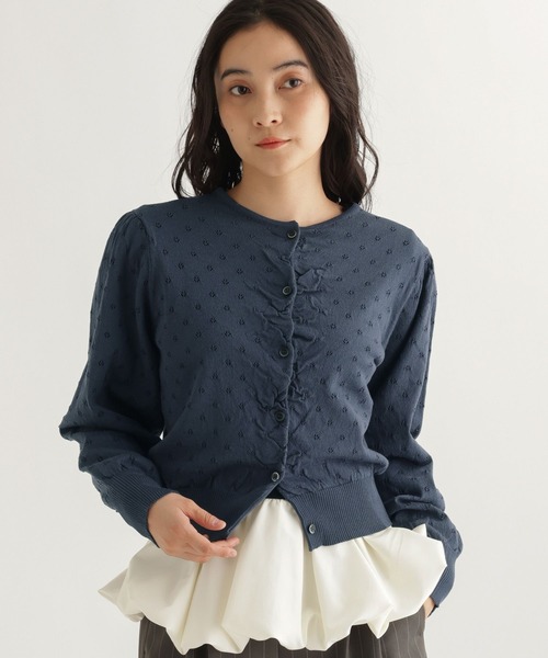 studio CLIP（スタディオクリップ）の「【daily CLIP】アイレットギャザーカーディガン（カーディガン/ボレロ・レディース・ピンク/ホワイト/ネイビー・FREE）」の21枚目の写真