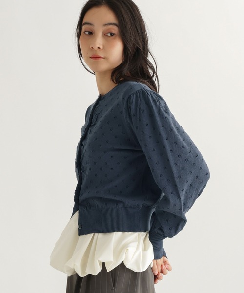 studio CLIP（スタディオクリップ）の「【daily CLIP】アイレットギャザーカーディガン（カーディガン/ボレロ・レディース・ピンク/ホワイト/ネイビー・FREE）」の22枚目の写真