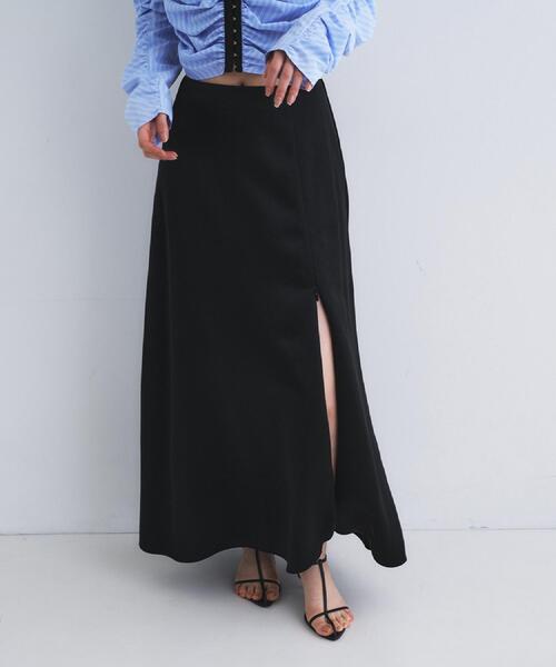 CODE A(コードエー)の「satin slit flare skirt(スカート・レディース・ホワイト/ブラック/ライトグレー・36/38)」の6枚目の写真
