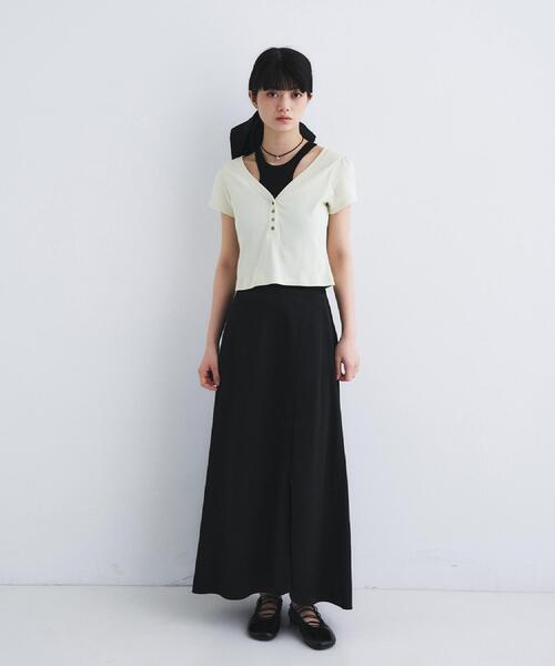 CODE A(コードエー)の「satin slit flare skirt(スカート・レディース・ホワイト/ブラック/ライトグレー・36/38)」の11枚目の写真