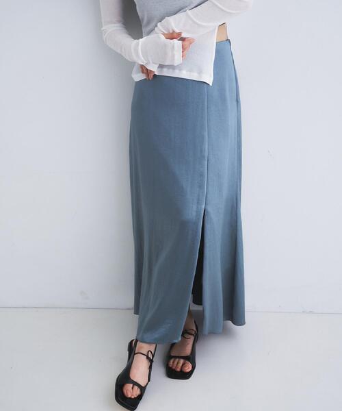 CODE A（コードエー）の「satin slit flare skirt（スカート・レディース・ホワイト/ブラック/ライトグレー・36/38）」の21枚目の写真