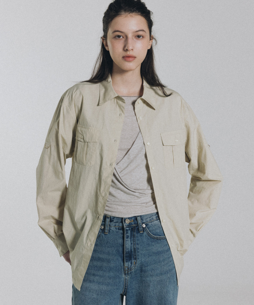 ANDNEEDS(アンドニーズ)の「Foin pocket shirt (beige)(シャツ/ブラウス・レディース・その他・FREE)」の4枚目の写真