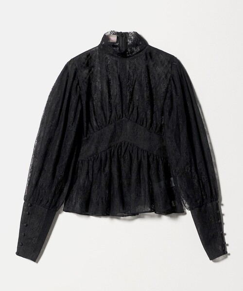 VIVIANO(ヴィヴィアーノ)の「<VIVIANO>レース ブラウス(シャツ/ブラウス・レディース・オフホワイト/ブラック・S)」の2枚目の写真