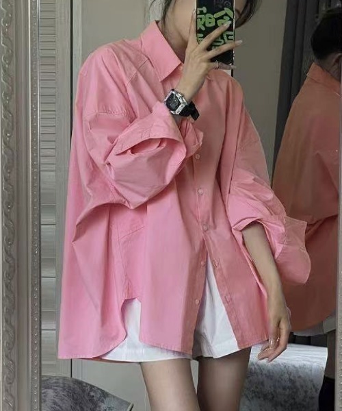Ada.(エイダ)の「【Mellfy】オーバーサイズ ボリュームスリーブ シャツ ブラウス(シャツ/ブラウス・レディース・ブルー/オフホワイト/ピンク・M)」の1枚目の写真