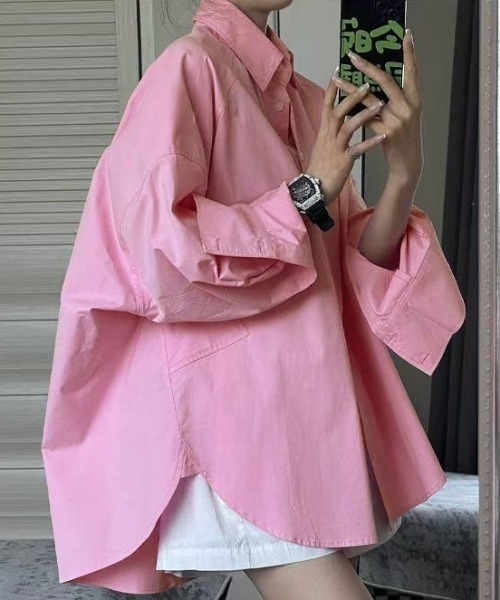 Ada.(エイダ)の「【Mellfy】オーバーサイズ ボリュームスリーブ シャツ ブラウス(シャツ/ブラウス・レディース・ブルー/オフホワイト/ピンク・M)」の7枚目の写真