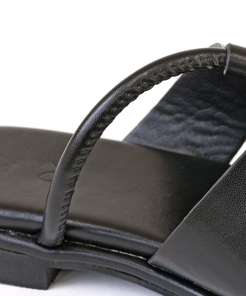 RiiiKa（リーカ）の「【RiiiKa/リーカ】スクエアフラットサンダル アシンメトリー スクエアトゥ フラットサンダル ローヒール（サンダル・レディース・オレンジ/ホワイト/ブラック・S/M/L/LL）」の10枚目の写真