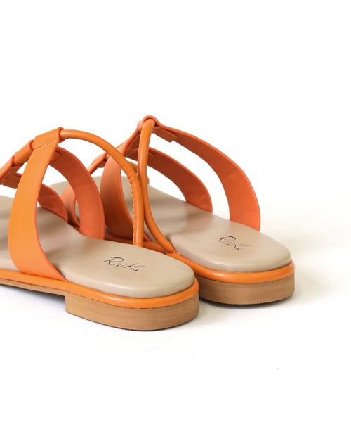 RiiiKa（リーカ）の「【RiiiKa/リーカ】スクエアフラットサンダル アシンメトリー スクエアトゥ フラットサンダル ローヒール（サンダル・レディース・オレンジ/ホワイト/ブラック・S/M/L/LL）」の14枚目の写真