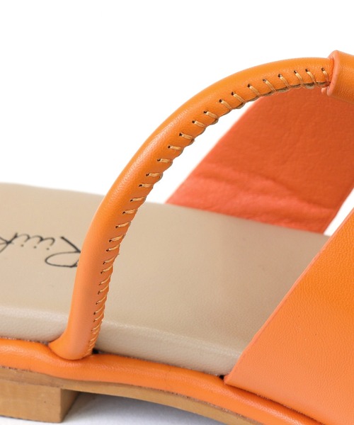 RiiiKa（リーカ）の「【RiiiKa/リーカ】スクエアフラットサンダル アシンメトリー スクエアトゥ フラットサンダル ローヒール（サンダル・レディース・オレンジ/ホワイト/ブラック・S/M/L/LL）」の16枚目の写真