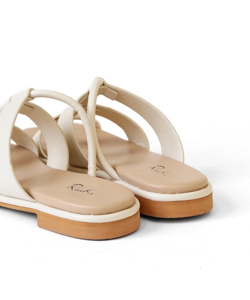 RiiiKa（リーカ）の「【RiiiKa/リーカ】スクエアフラットサンダル アシンメトリー スクエアトゥ フラットサンダル ローヒール（サンダル・レディース・オレンジ/ホワイト/ブラック・S/M/L/LL）」の20枚目の写真