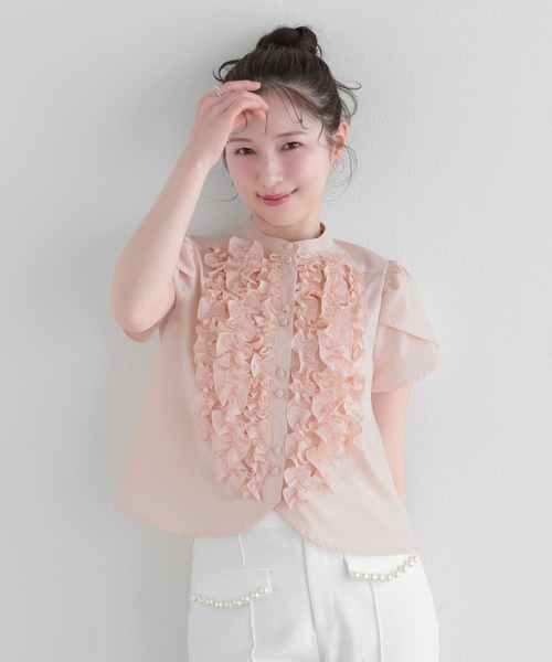 Fit more(フィットモア)の「ドットフリルチューリップスリーブショート丈ブラウス(シャツ/ブラウス・レディース・ホワイト/クリーム/コーラル・FREE)」の20枚目の写真
