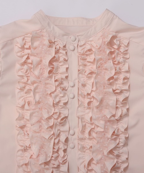 Fit more(フィットモア)の「ドットフリルチューリップスリーブショート丈ブラウス(シャツ/ブラウス・レディース・ホワイト/クリーム/コーラル・FREE)」の5枚目の写真