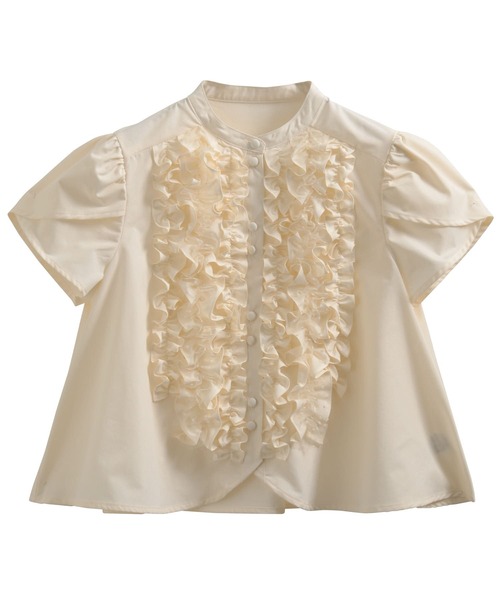 Fit more(フィットモア)の「ドットフリルチューリップスリーブショート丈ブラウス(シャツ/ブラウス・レディース・ホワイト/クリーム/コーラル・FREE)」の12枚目の写真