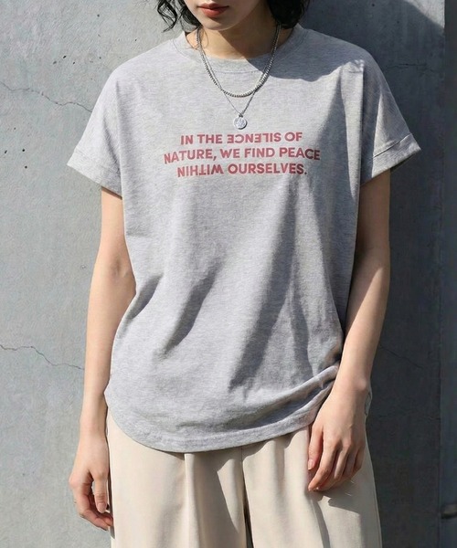 BELLUNA(ベルーナ)の「【接触冷感 UV対策 アンチピリング】ひんやリッチコットンドルマン綿100Tシャツ(Tシャツ/カットソー・レディース・オフホワイト/杢グレー/ピンク/ブラック/カーキ/チャコール・X-LARGE/LARGE/MEDIUM)」の4枚目の写真