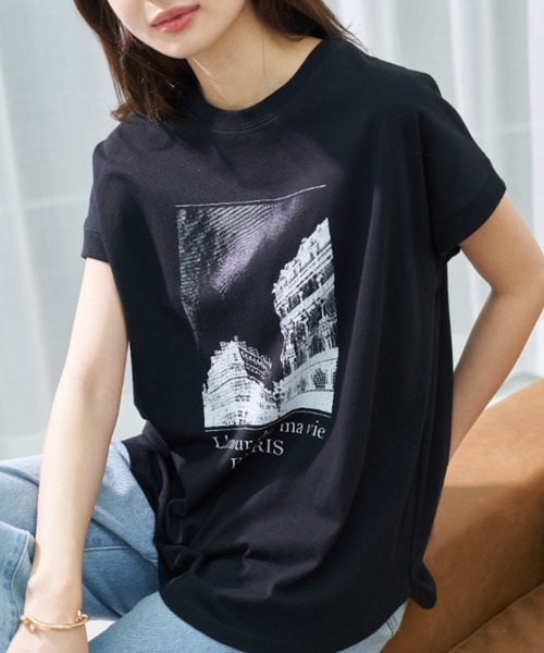 BELLUNA(ベルーナ)の「【接触冷感 UV対策 アンチピリング】ひんやリッチコットンドルマン綿100Tシャツ(Tシャツ/カットソー・レディース・オフホワイト/杢グレー/ピンク/ブラック/カーキ/チャコール・X-LARGE/LARGE/MEDIUM)」の8枚目の写真