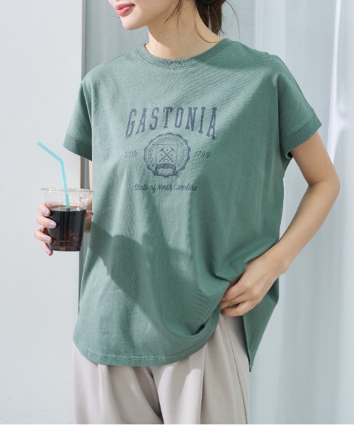BELLUNA(ベルーナ)の「【接触冷感 UV対策 アンチピリング】ひんやリッチコットンドルマン綿100Tシャツ(Tシャツ/カットソー・レディース・オフホワイト/杢グレー/ピンク/ブラック/カーキ/チャコール・X-LARGE/LARGE/MEDIUM)」の10枚目の写真