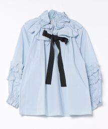 美品 Rose Tiara ネイビー フリル Aライン トップス ローズティアラ