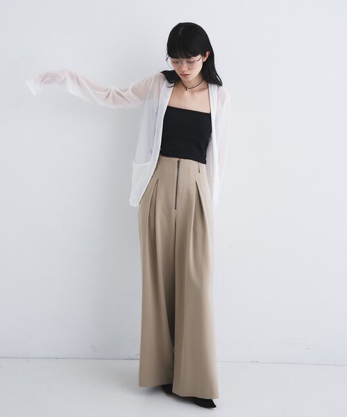 CODE A（コードエー）の「zip wide pants（その他パンツ・レディース・ブラック/ベージュ・34/36/38）」の3枚目の写真