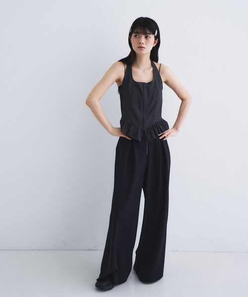 CODE A(コードエー)の「zip wide pants(その他パンツ・レディース・ブラック/ベージュ・34/36/38)」の5枚目の写真