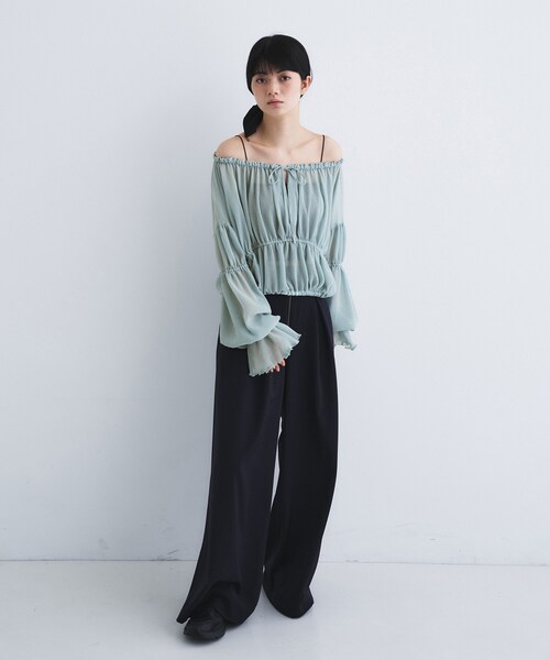 CODE A(コードエー)の「zip wide pants(その他パンツ・レディース・ブラック/ベージュ・34/36/38)」の4枚目の写真